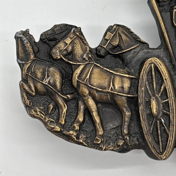 Vintage Bergamot Brass Works (1979) Stagecoach Cowboy Belt Buckle MADE IN USA - Picture 2 of 7